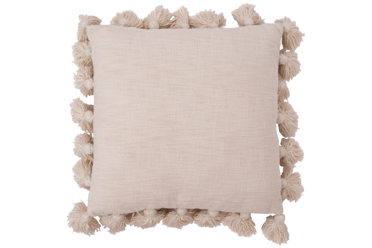 Hello Honey® Woven Cotton Slub Pillow with Tassels